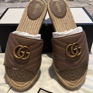 Gucci GG Marmont espadrille slide sandals